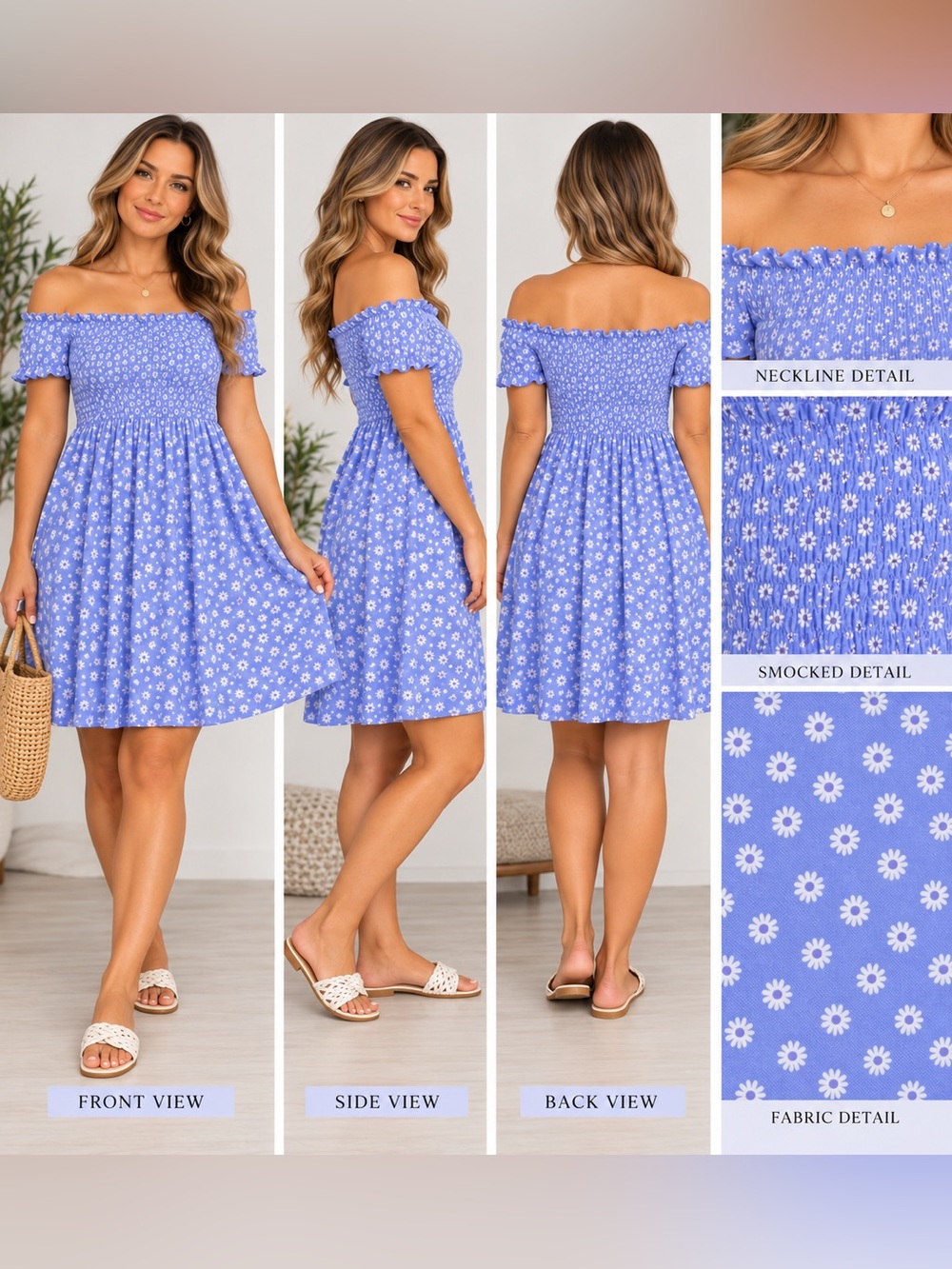 FOREVER 21 OFF THE SHOULDER DRESS - PERIWINKLE SIZE 2X (NEW WITH TAGS) A35
